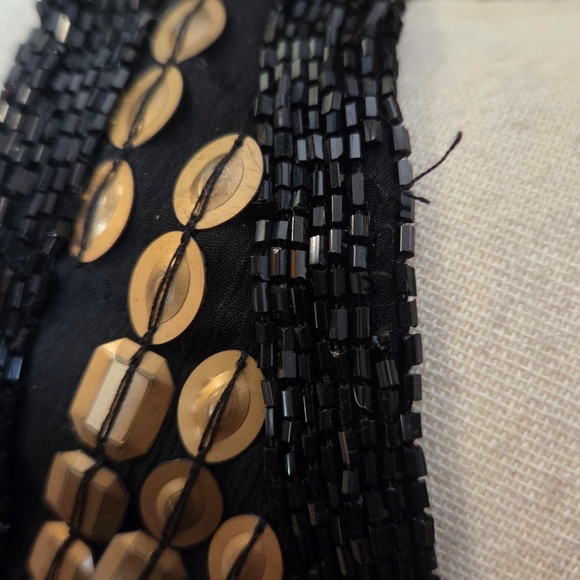 Black and Gold Sequin Women's Top - Picture 5 of 9